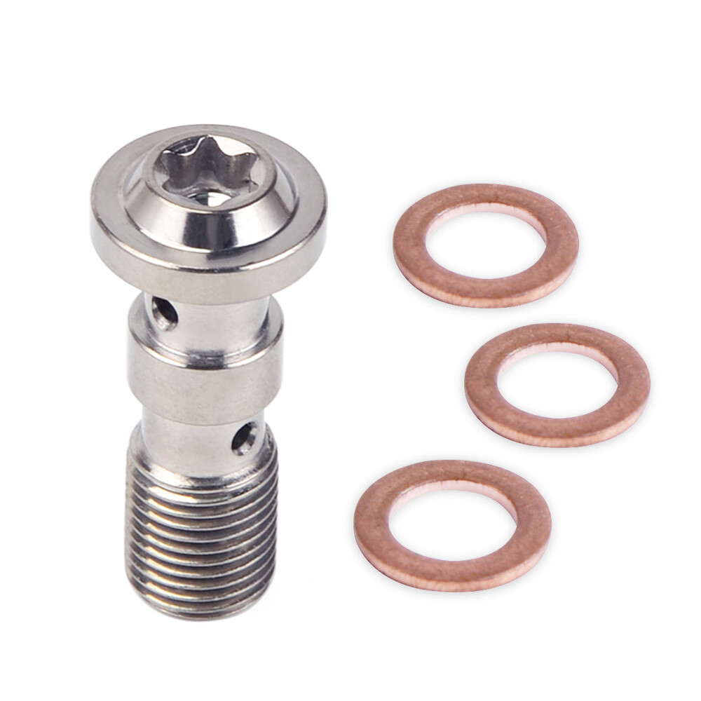 M10X1.0 Dual Brake Banjo Bolt Titanium Alloy Universal for Motorcycles