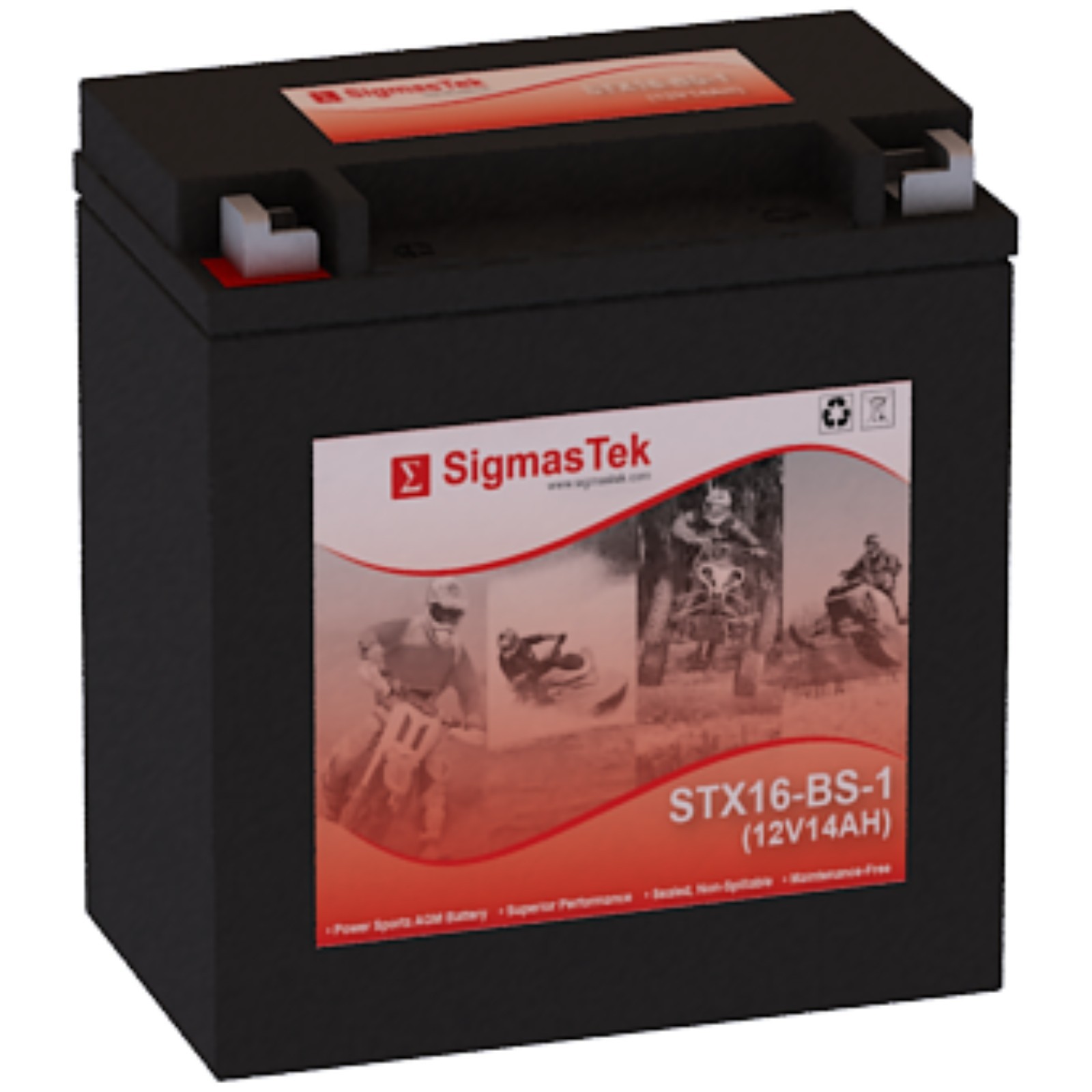 SigmasTek STX16-BS-1 SLA Powersports Battery Replacement for Champion X16-BS-1