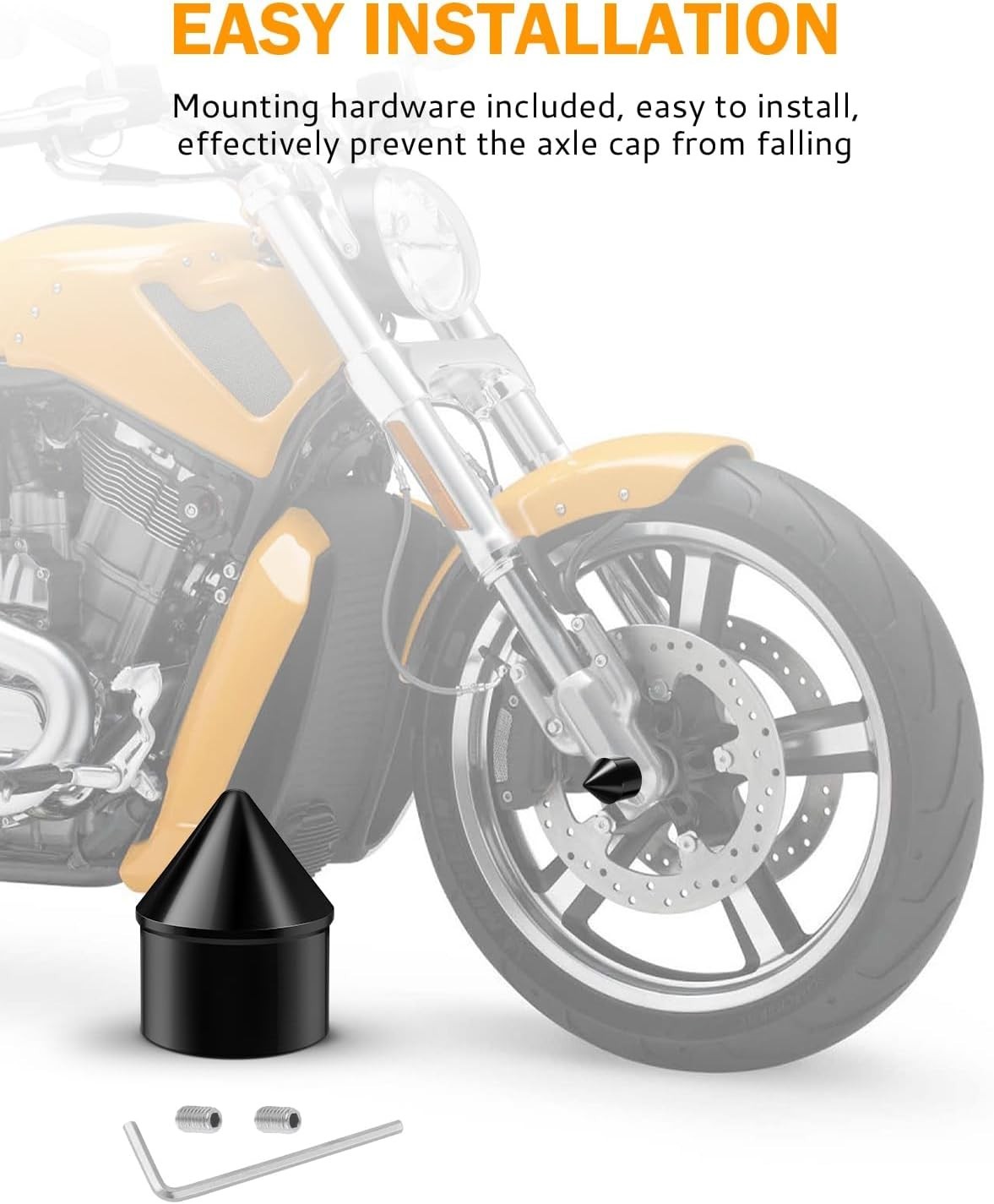 Stylish CNC Machined Black Front Axle Covers for Harley Touring & Sportster