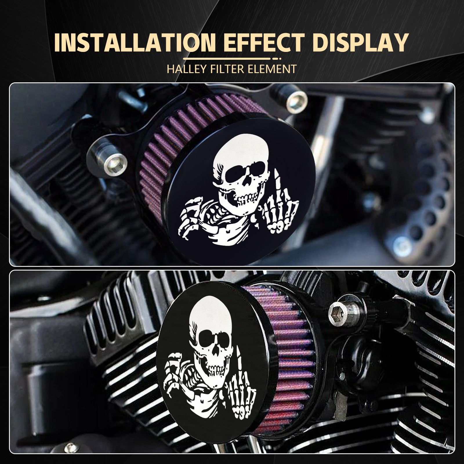 Motorcycle Air Cleaner Intake Filter For Harley Sportster XL 883 1200 48 72 Iron