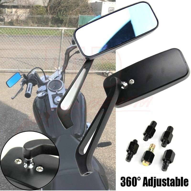For Kawasaki Vulcan VN 500 750 800 900 1500 Black Rectangle Motorcycle Mirrors