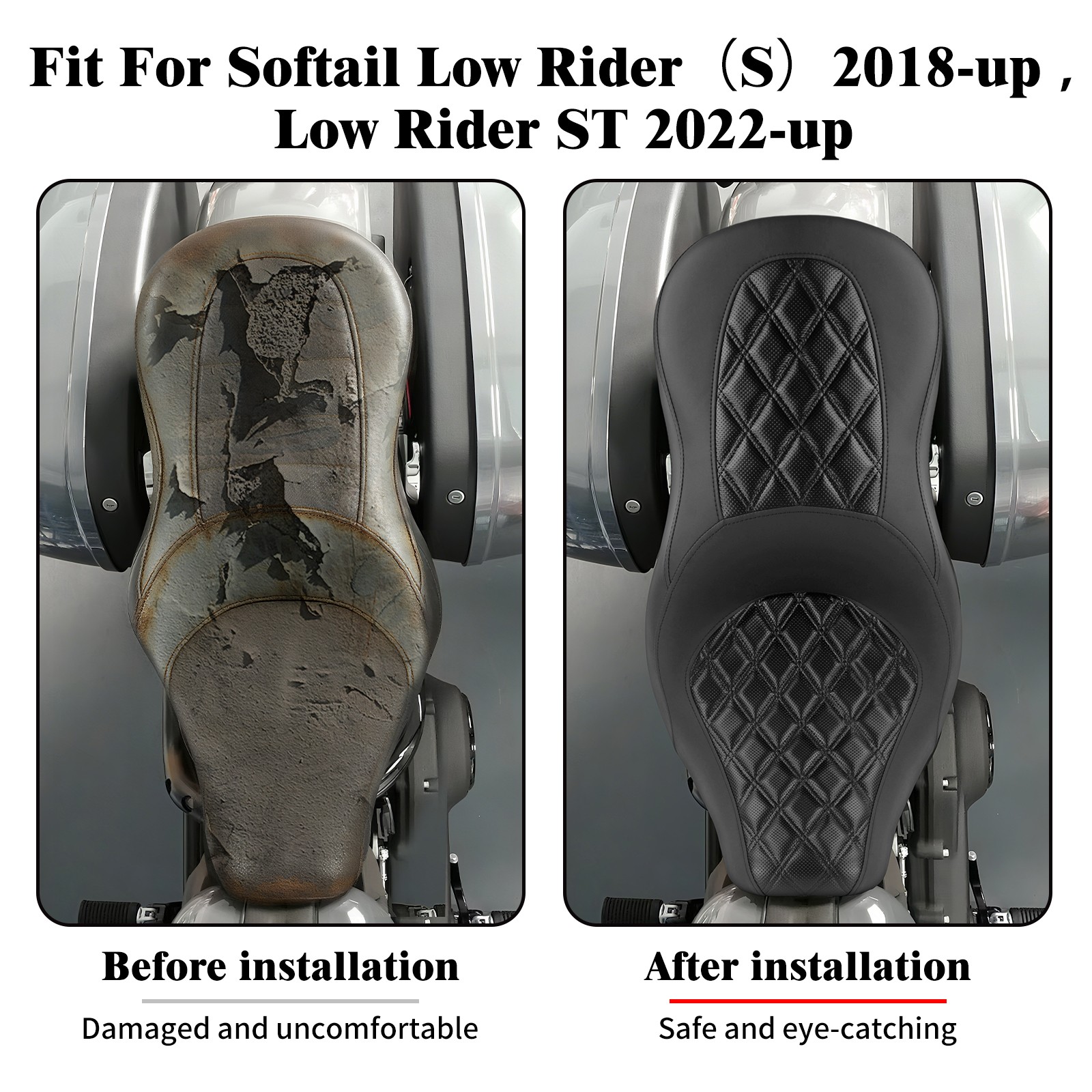 Full Set Seat Driver Passenger Step Up For Harley Low Rider 2018-21 FXLRS 22-24