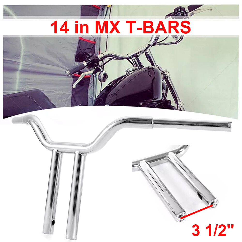 10″ 12″ 14” 16″ Gloss Black Pre-Drilled Handlebar T-Bar For Harley Dyna Softail