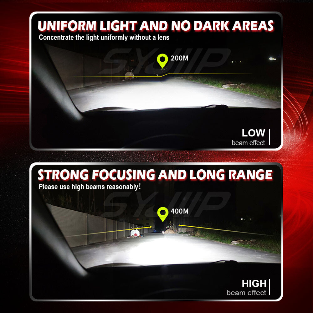 2x Super Bright H7 LED Headlight Kit High Low Beam Bulbs 10000LM 6000K White