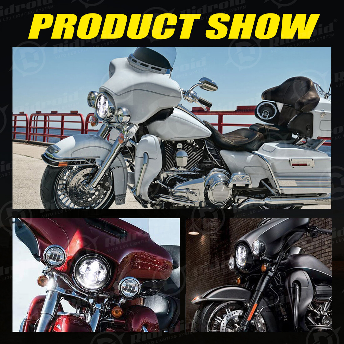 7″ inch LED Headlight Hi/Lo Beam Projector for Harley-Davidson Street Glide FLHX