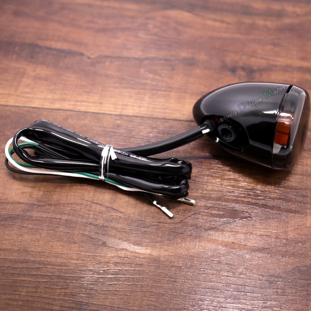 Gloss Black Bullet Turn Signals&Bracket For Harley Dyna Softail Fatboy Sportster