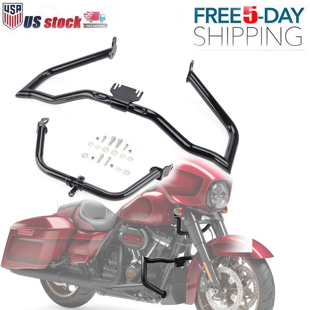 Vivid Black Chopped Engine Guard Fairing Support For Harley Road Glide 2009-2023