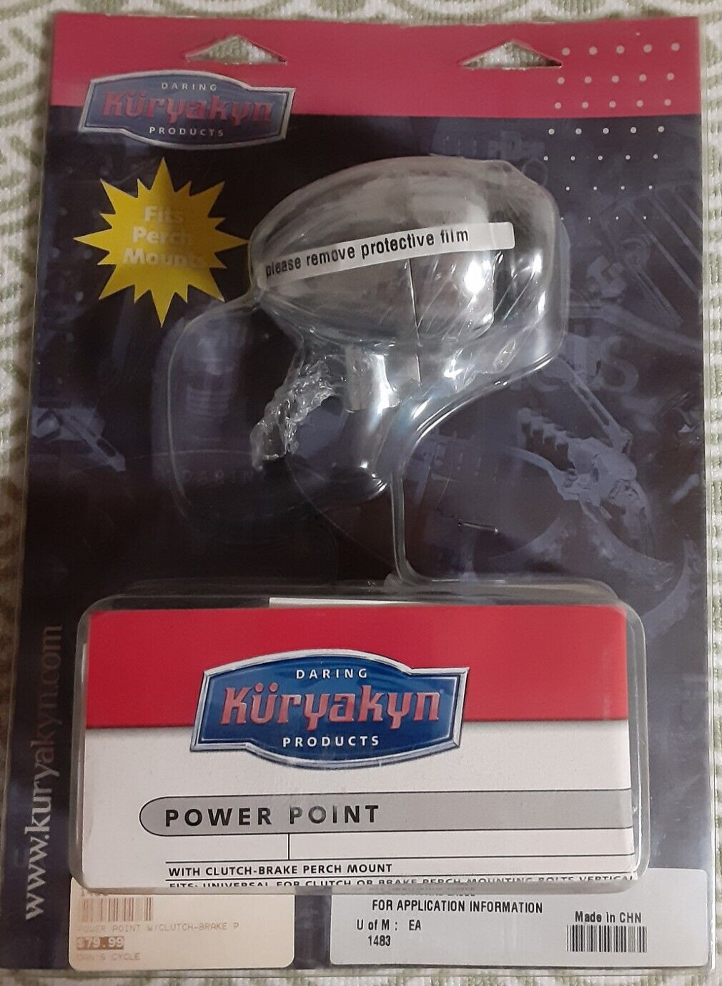 Kuryakyn Handlebar Clutch Brake Perch Mount Power Port Harley Chrome P/N: 1483