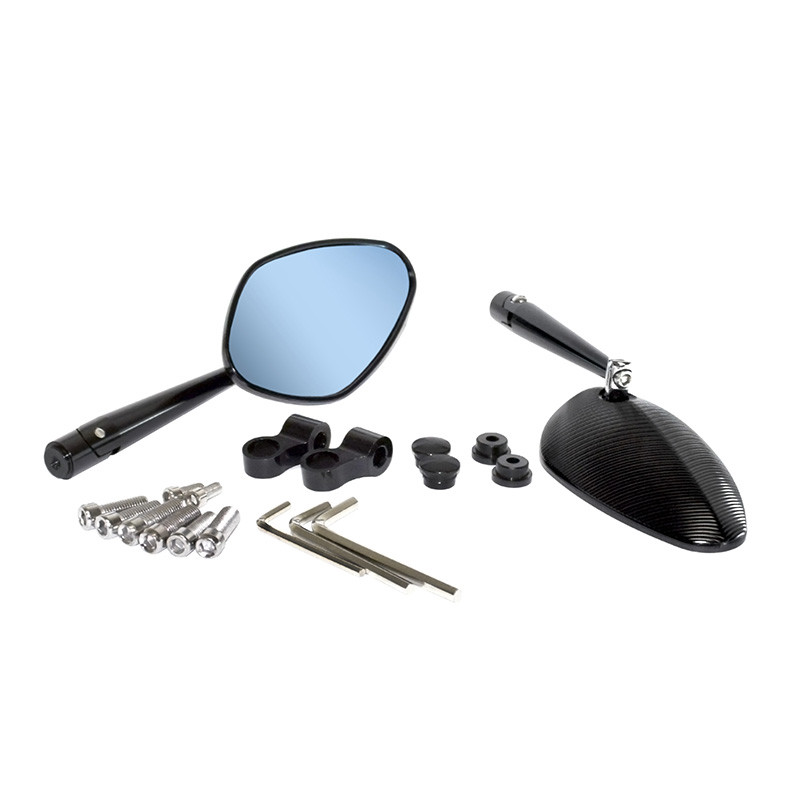 Motorcycle CNC Billet Aluminum Rearview Mirror Black For Honda Yamaha Kawasaki