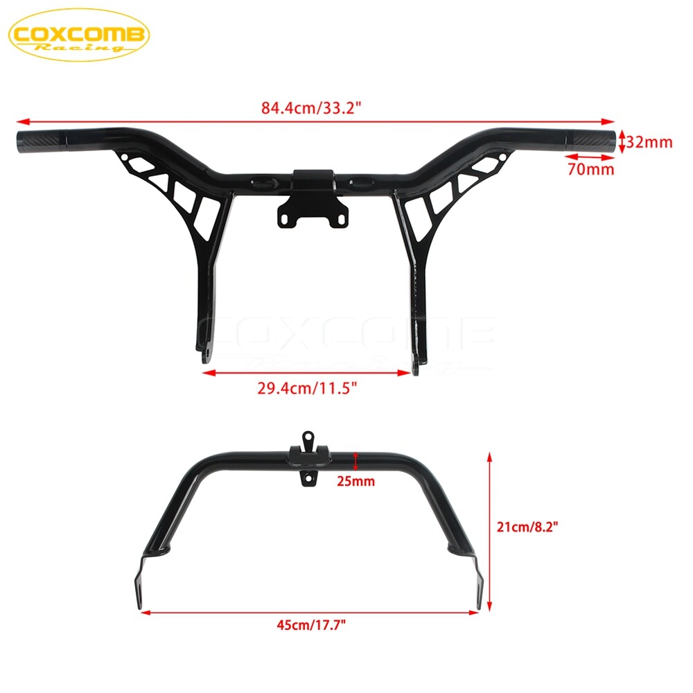 Engine Guard Crash Bar w/Fairing Support Kit For Harley Road Glide ’15-up FLTRK