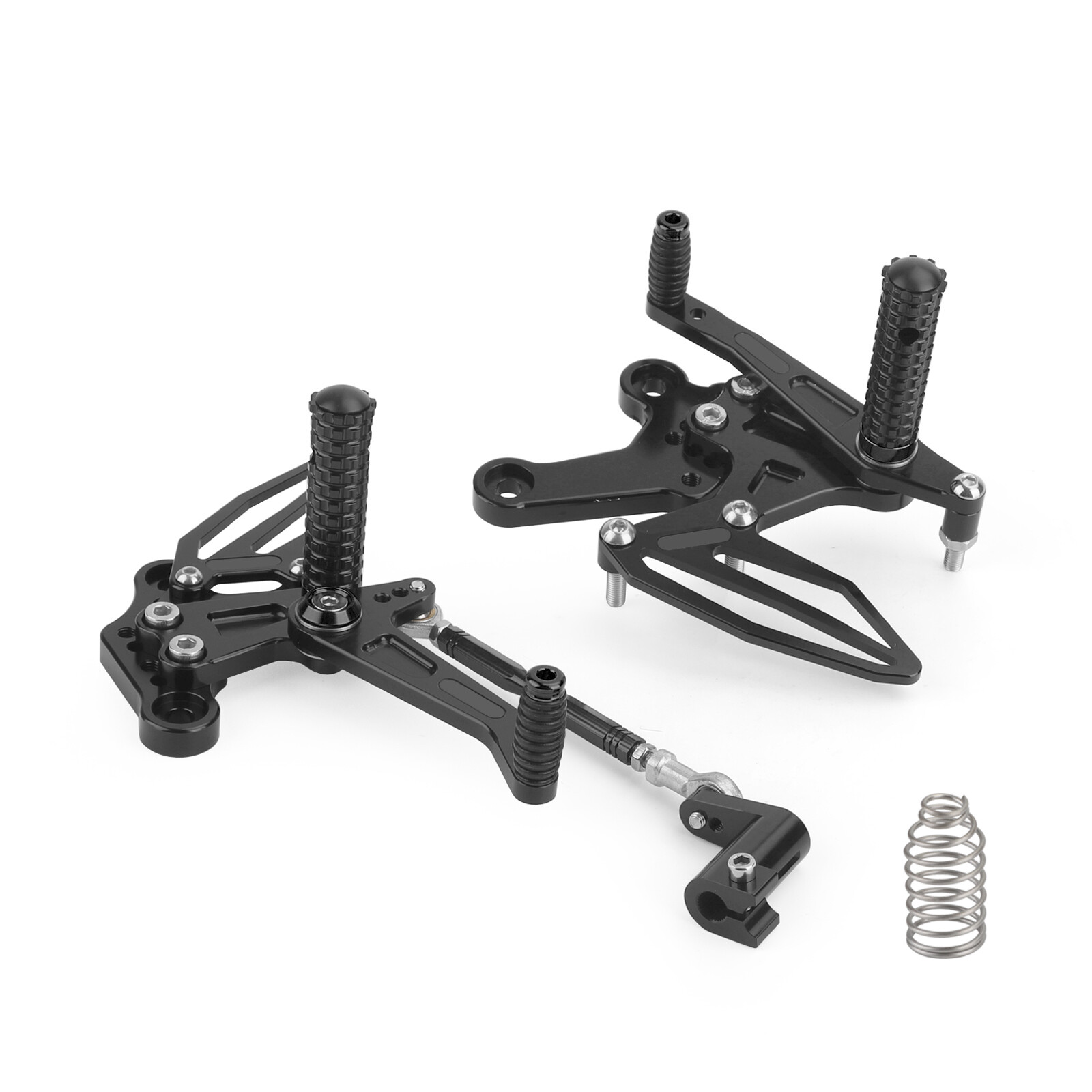 CNC Aluminum Rearsets Footpegs Black For Kawasaki Z400 / Ninja 400 2018 – 2022