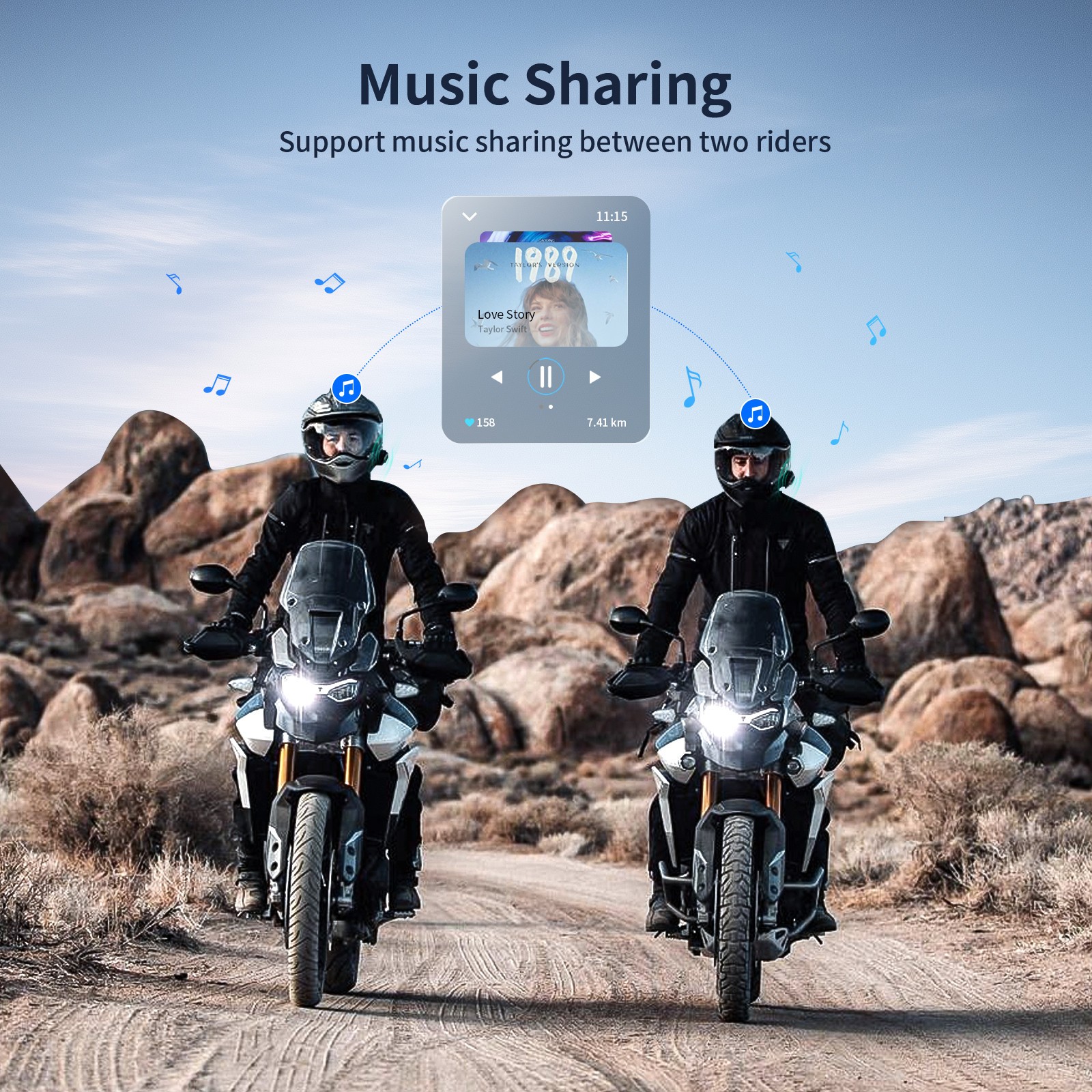 Fodsports FX60C Motorcycle Intercom Bluetooth Helmet Headset HD4K 10 Riders WIFI