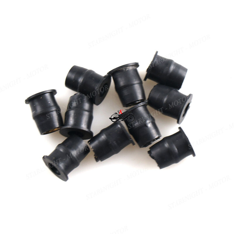 Motorcycle M5 5mm Universal Metric Rubber Well Nuts for Windscreen Fairing Cowl