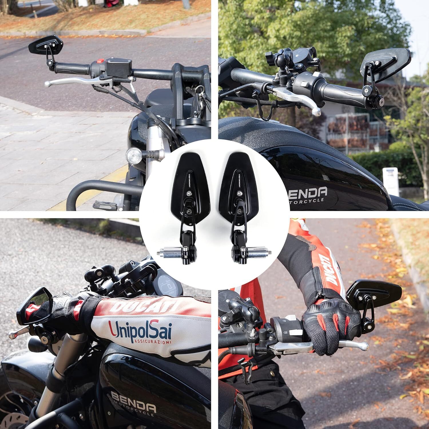 7/8″ Motorcycle Handle Bar End Rearview Side Mirrors For Suzuki DRZ400SM DRZ400S