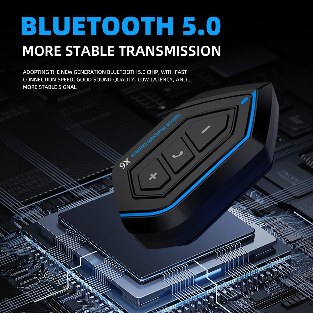 Motorcycle Bluetooth 5.0 Headset Helmet Handsfree Earphones Intercom Speaker Mic