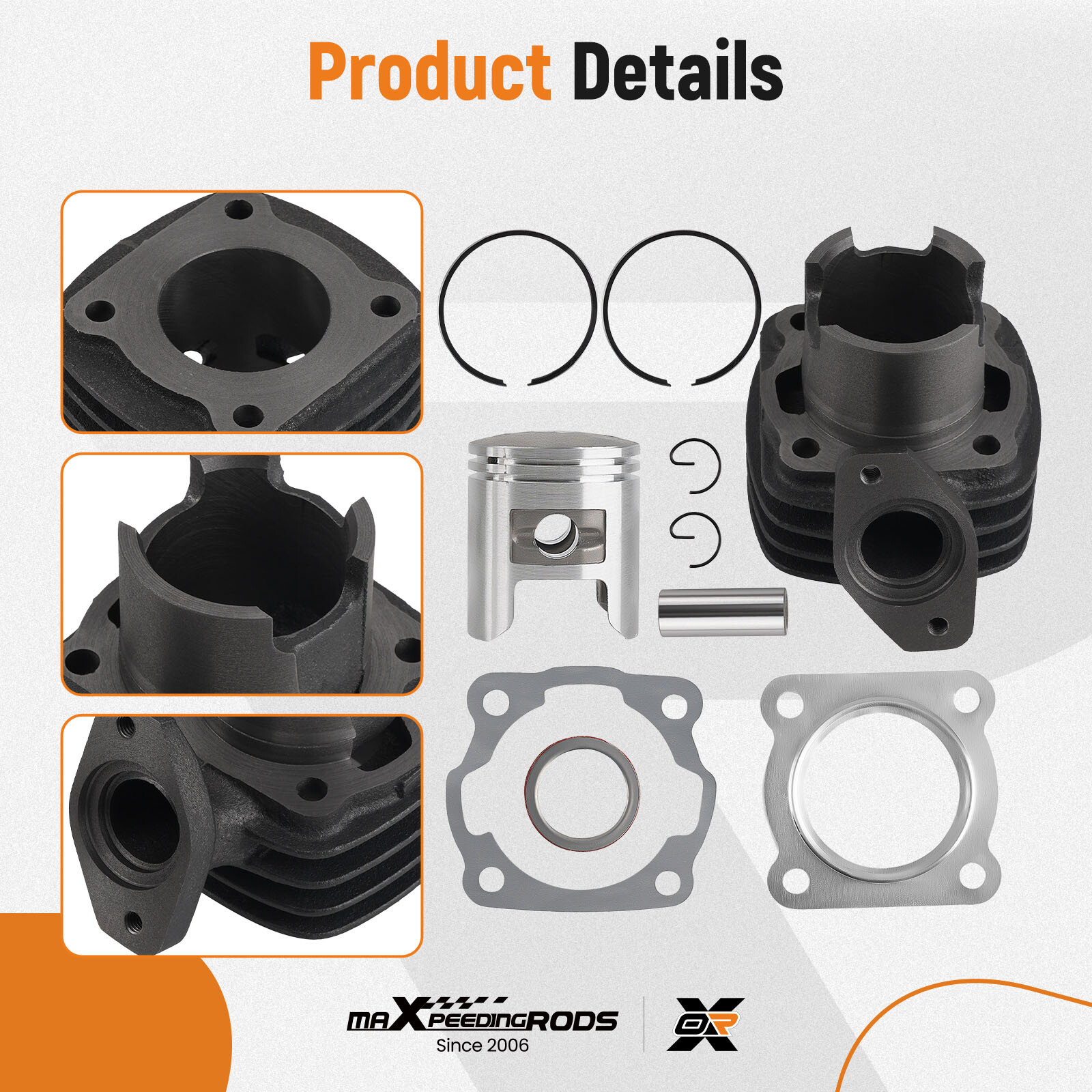 Complete Top End Kit for Honda Spree NQ50 1984-1987 Cylinder Piston Assembly