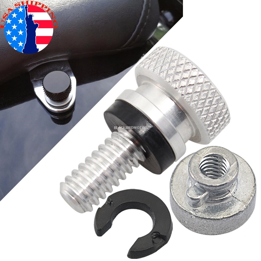 For Harley Davidson Softail Sportster Rear Back Seat Bolt Thumb Screw Cap Chrome