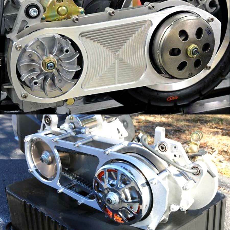 GY6 BLACK BILLET POWDER COATED ALUMINUM CVT COVER AKA ANKLEBITER *OPEN CENTER*