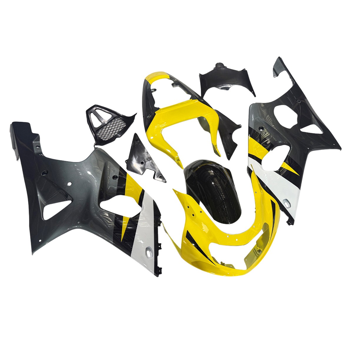 Yellow Gray Fairing Kit for Suzuki 2000 2001 2002 GSXR1000 K1 Injection Bodywork