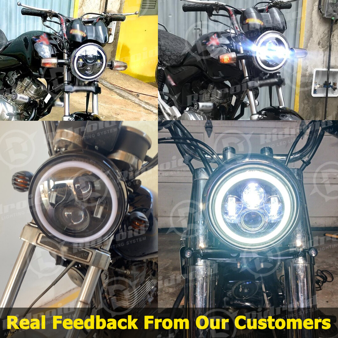 100W 7″ inch LED Projector Headlight for Honda Harley Kawasaki Motorcycle Yamaha