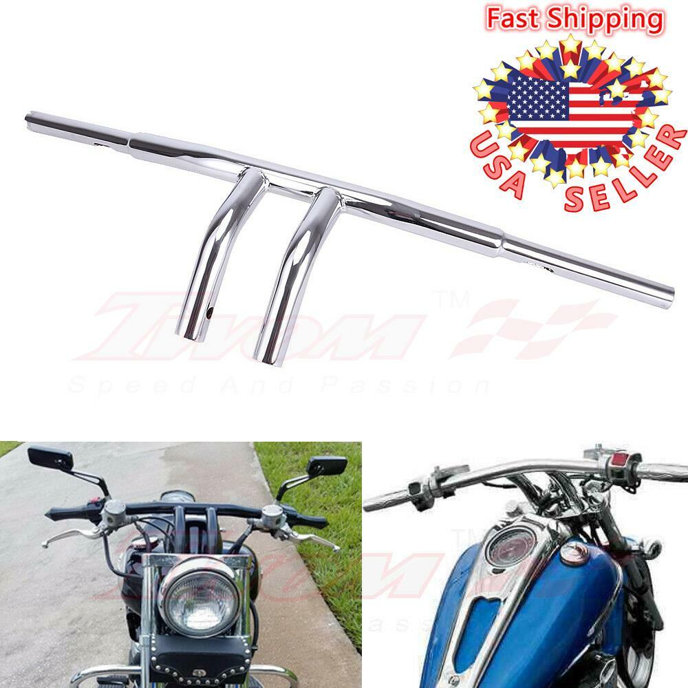1″ Fat 1-1/4″ Chrome 8″ Rise T-Bars Handlebars Drag Bars For Harley Motorcycle