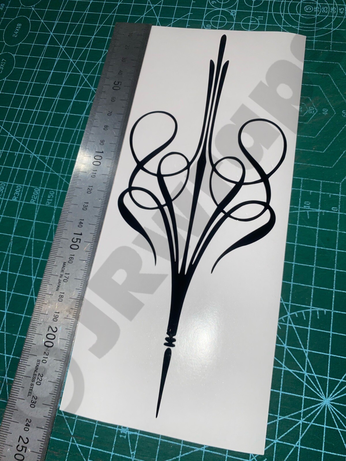 PINSTRIPE Design Stickers Decals Motorcycle Helmet Motorbike Tank 220x90mm Black