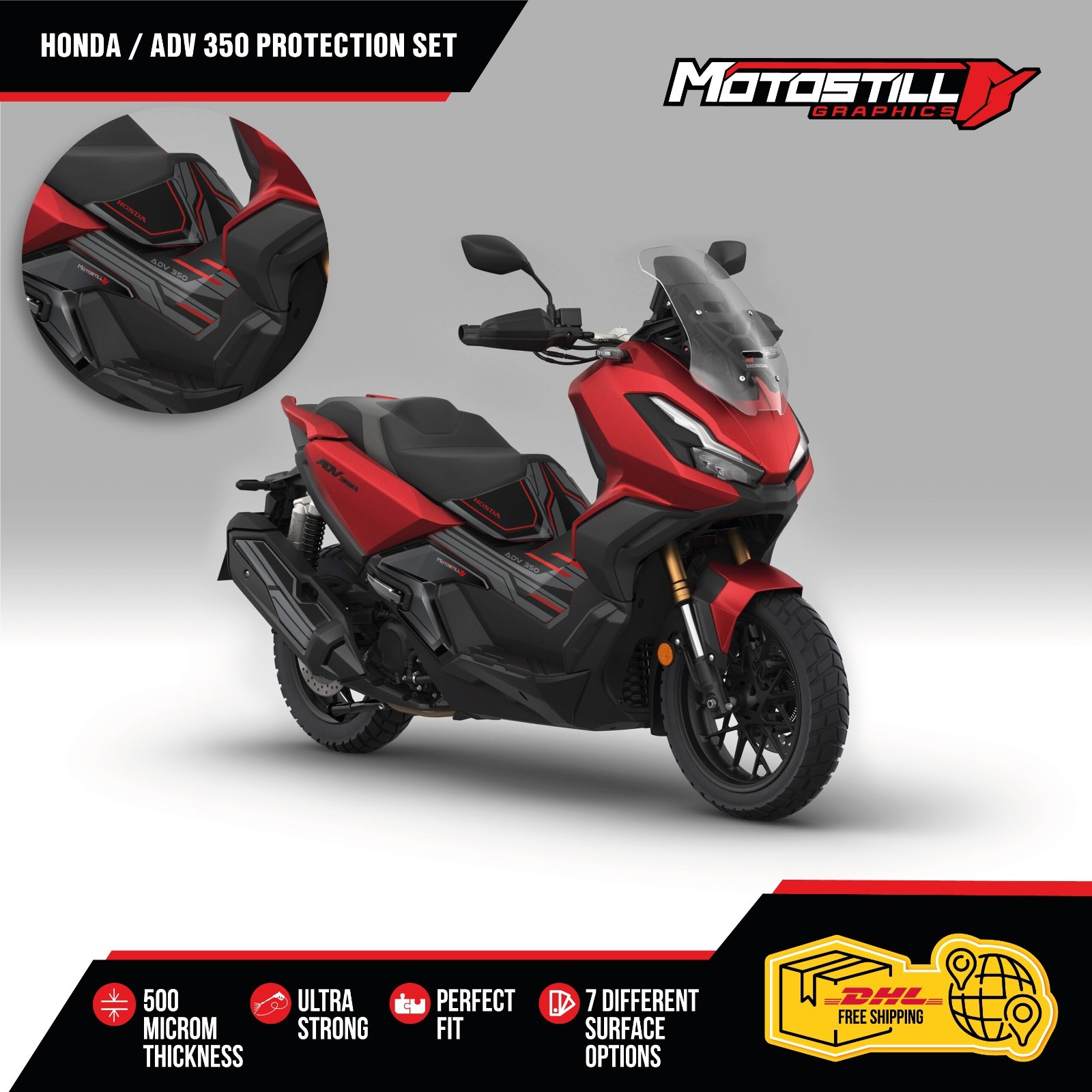 Honda Adv 350 Protect Graphic Sticker Decal Wrap Kit Fits / 2023-2025