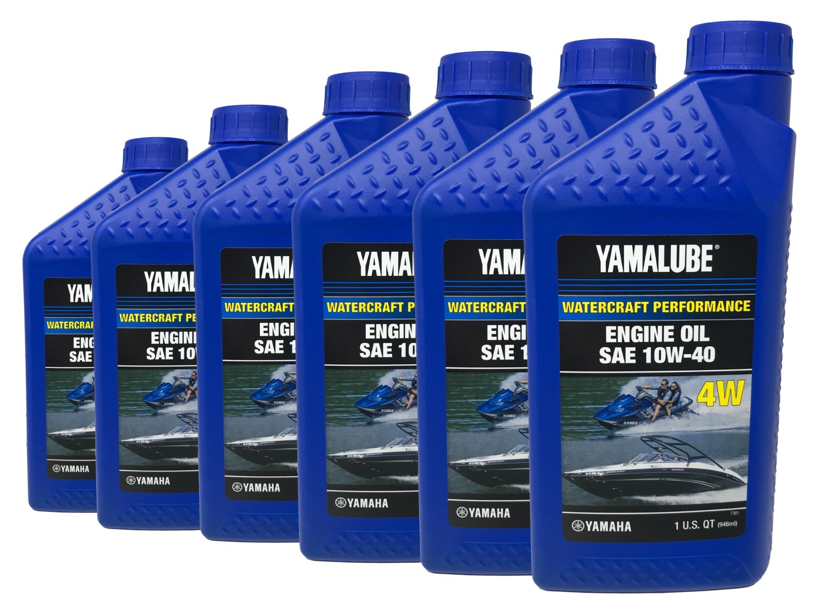 Yamaha Genuine OEM Yamalube Marine 10W-40 Oil LUB-10W40-WV-12 – 6 Pack