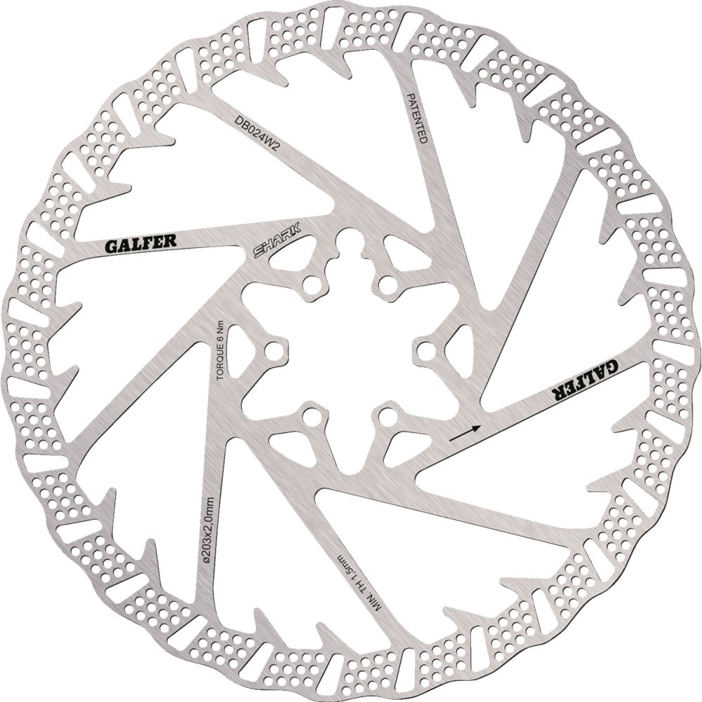 Galfer Brakes DB024W Shark Fixed Rotors for E-Bike – 203mm x 2mm
