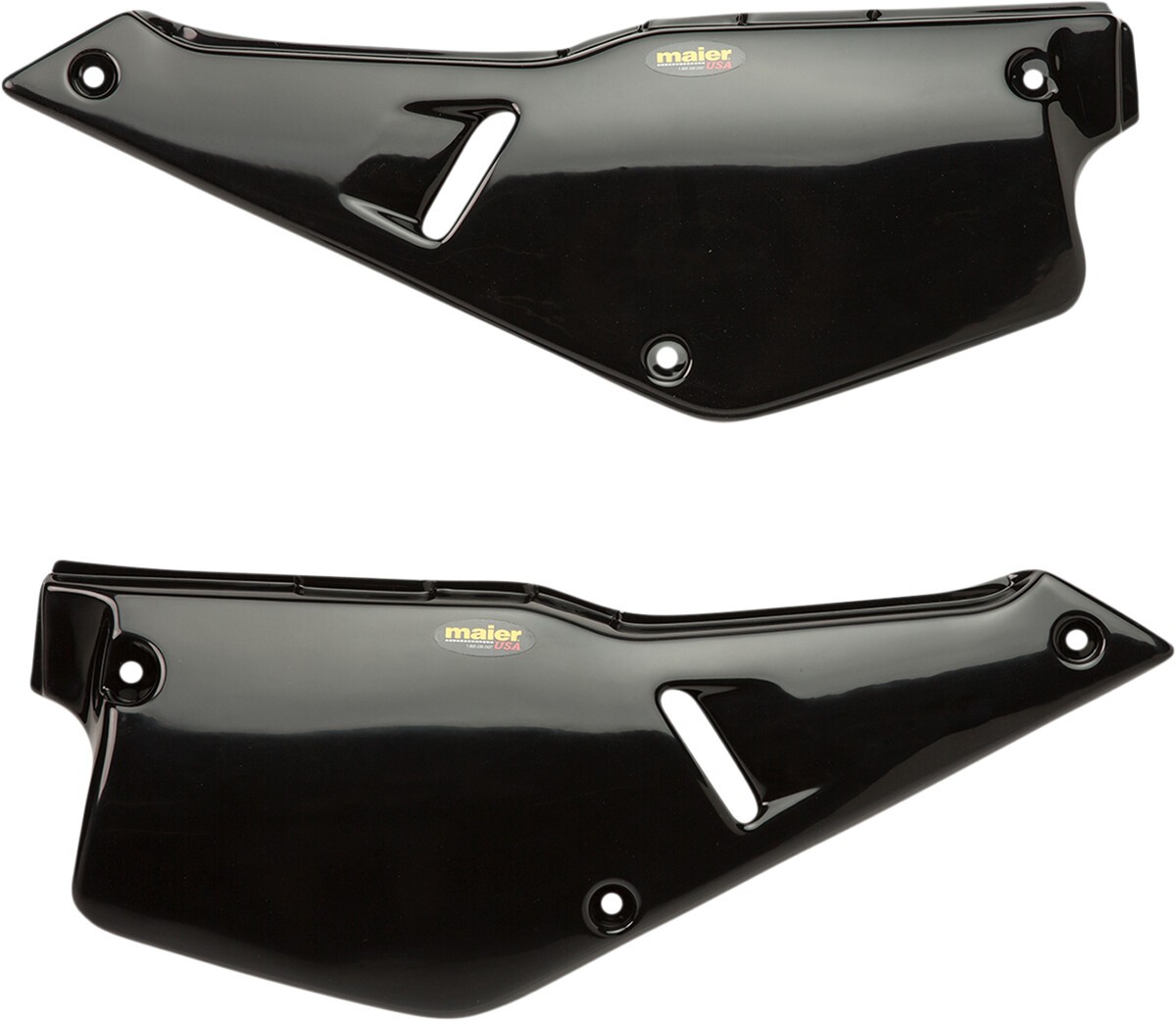 Maier Mfg Side Panels Black Kawasaki KLR 1987-2007 Pair