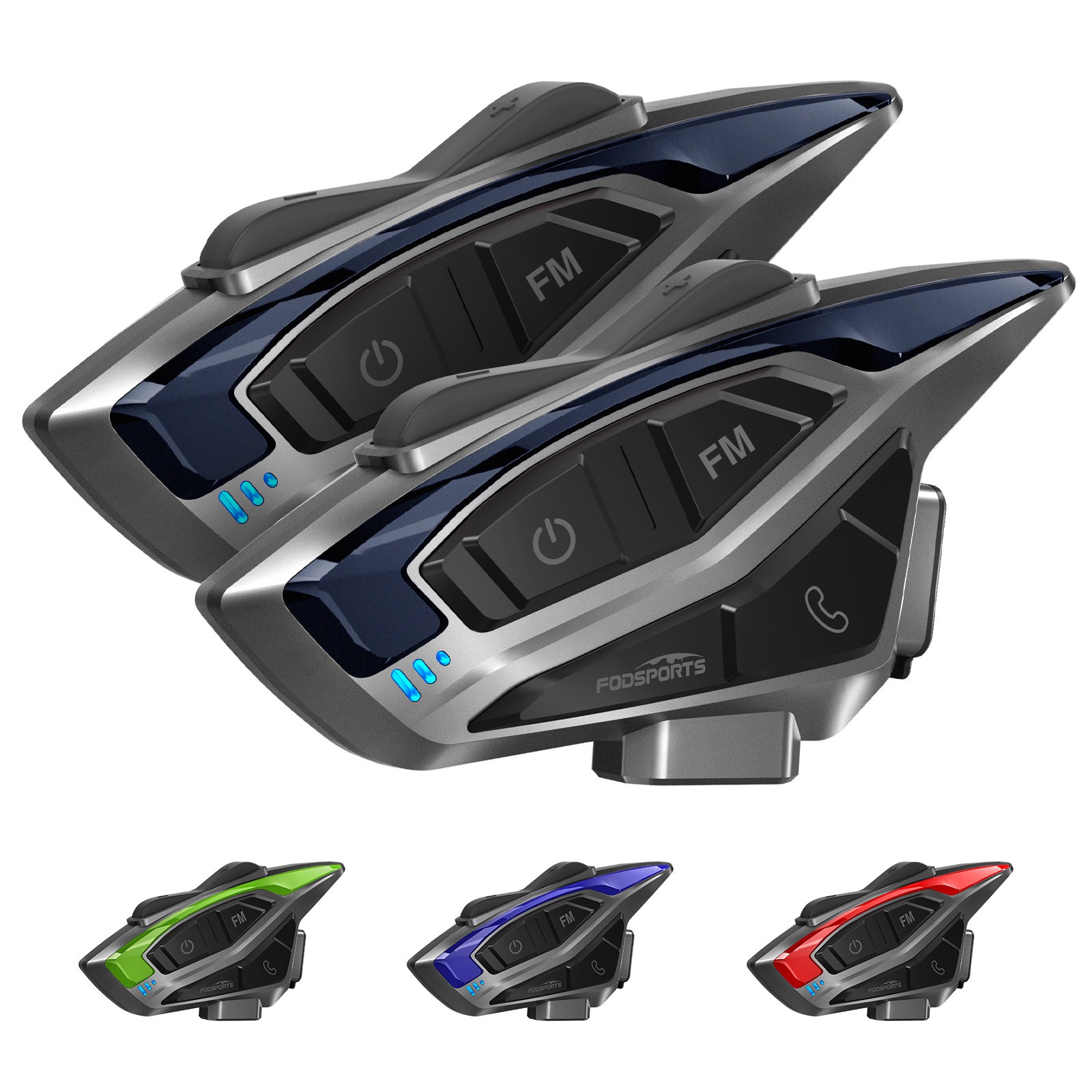 2X TCOM-VB Motorcycle Intercom 2Way Bluetooth Helmet Headset 800M Soft+Hard mic