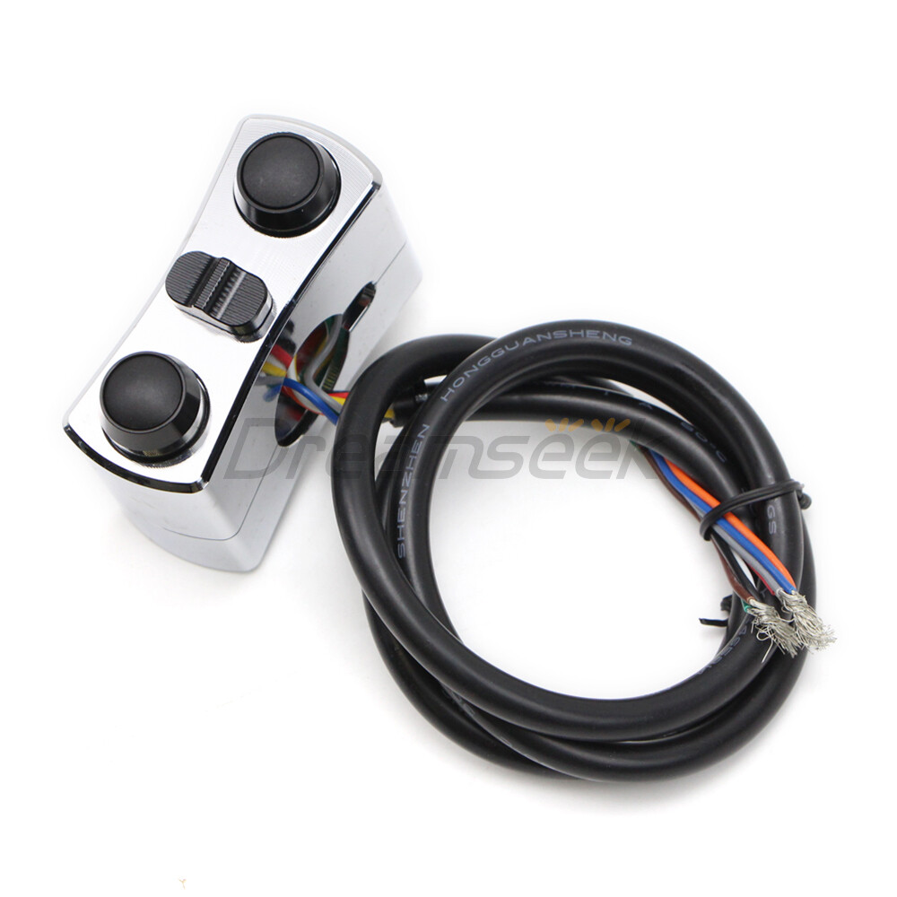 Motorcycle Handlebar Switch Controls 25mm for Harley Kawasaki Horn Start Button