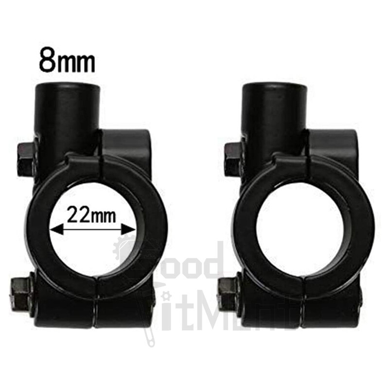 8MM 7/8″ Handlebar Mirror Mount Clamp Aluminum Motorcycle ATV UTV Adapter Holder