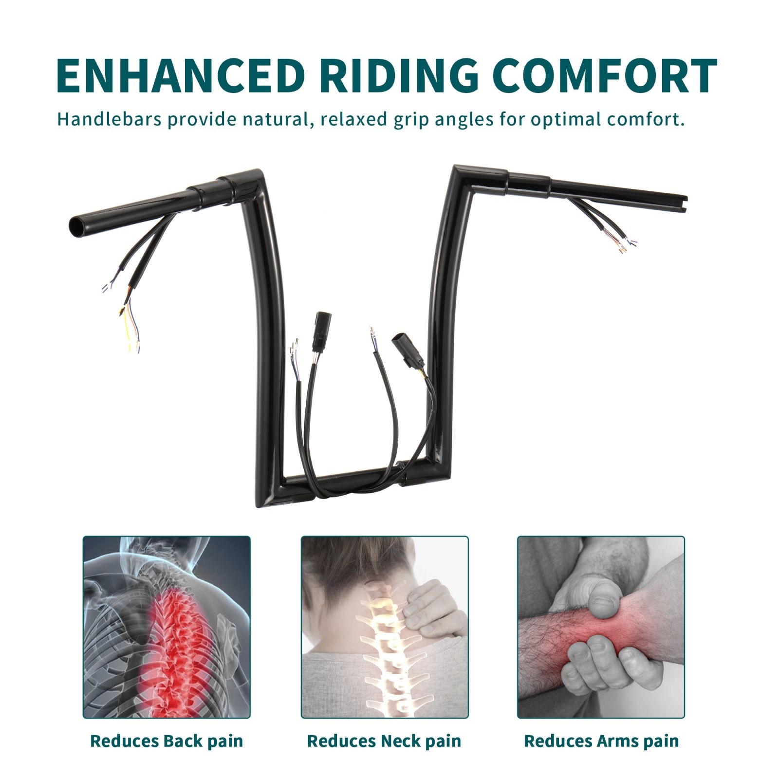16″ Prewired Ape Hanger Handlebar for Harley Softail Dyna Road King XL 2007-2013
