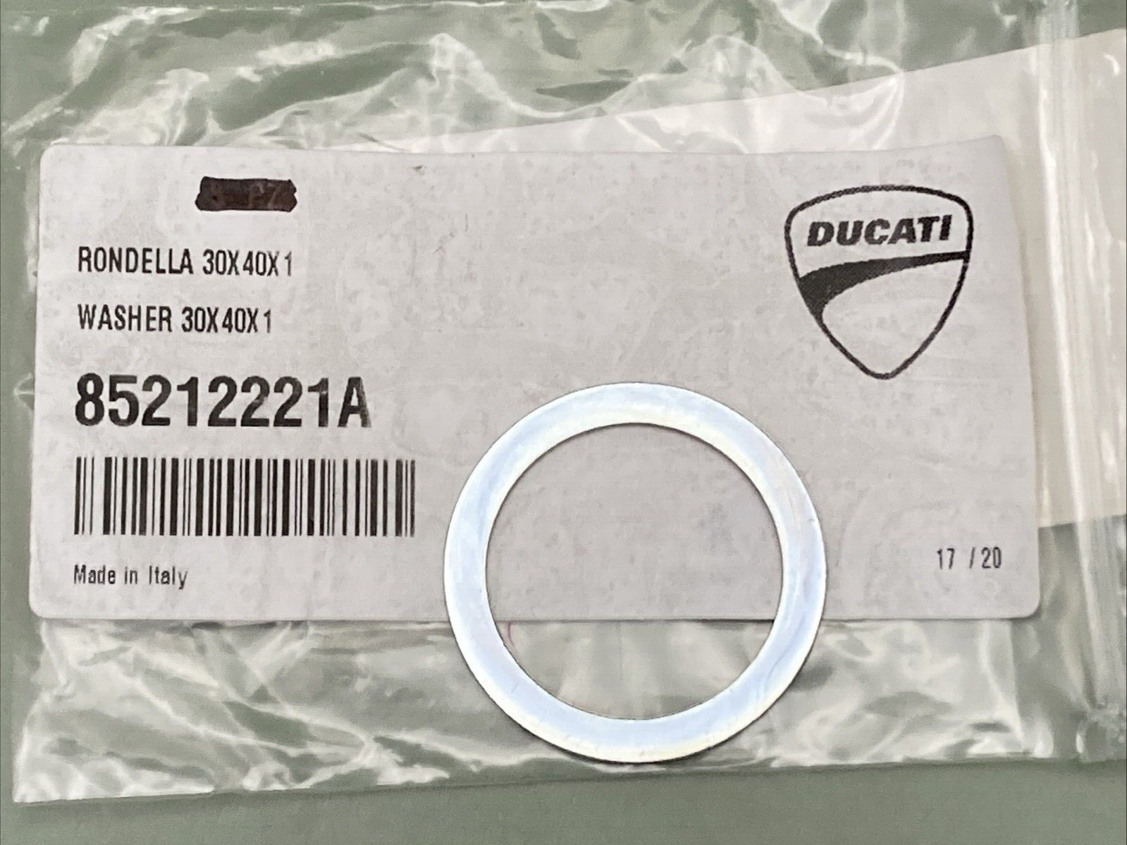 NEW GENUINE DUCATI 85212221A WASHER 30X40X1