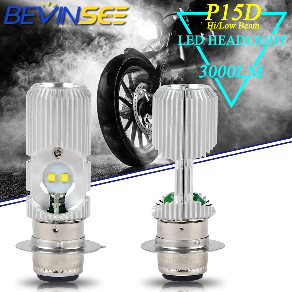 2x P15D LED Headlight Bulbs 6000K For Kawasaki BAYOU 220 1988-2002 Cold White