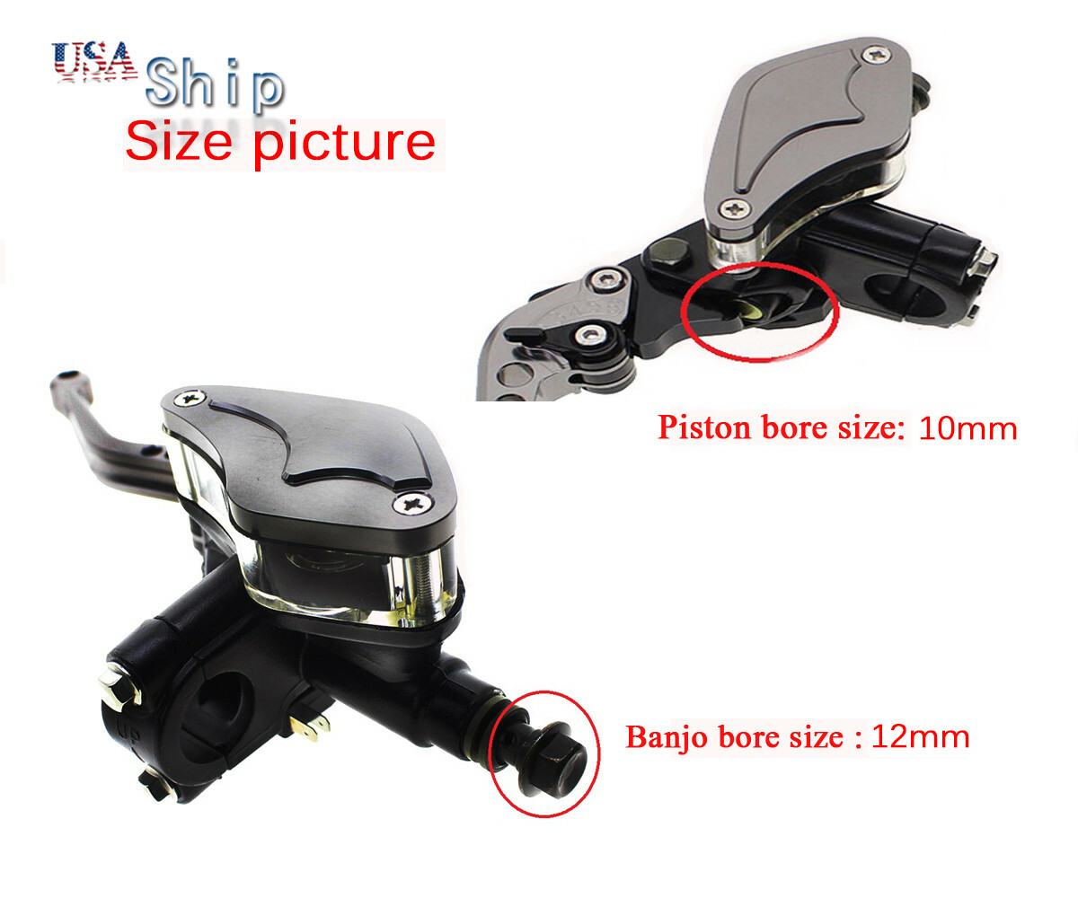 CNC Universal 22mm Hydraulic Brake Clutch Master Cylinder Reservoir Levers Black