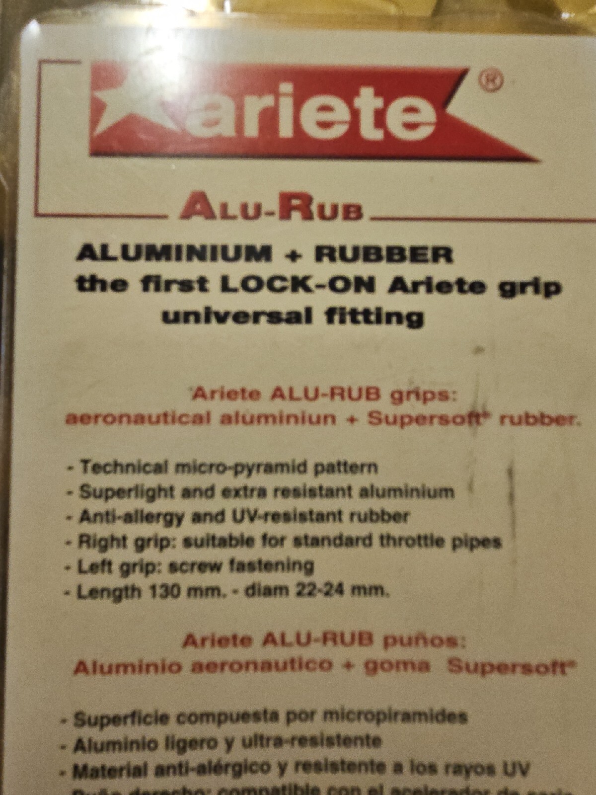 Ariete Alu-rub Black Knurled Grips