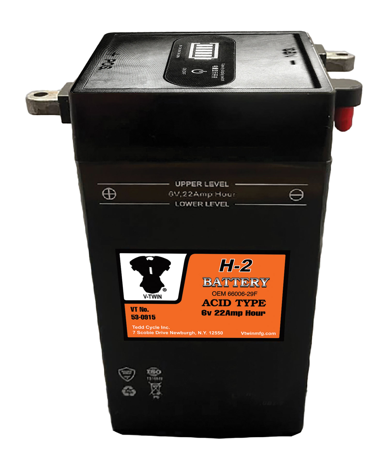 V-Twin For HVTH-2 6 Volt 22 Amp Battery – Non-Spillable Conventional Battery