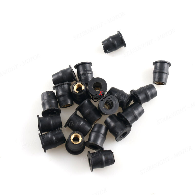 Motorcycle M5 5mm Universal Metric Rubber Well Nuts for Windscreen Fairing Cowl