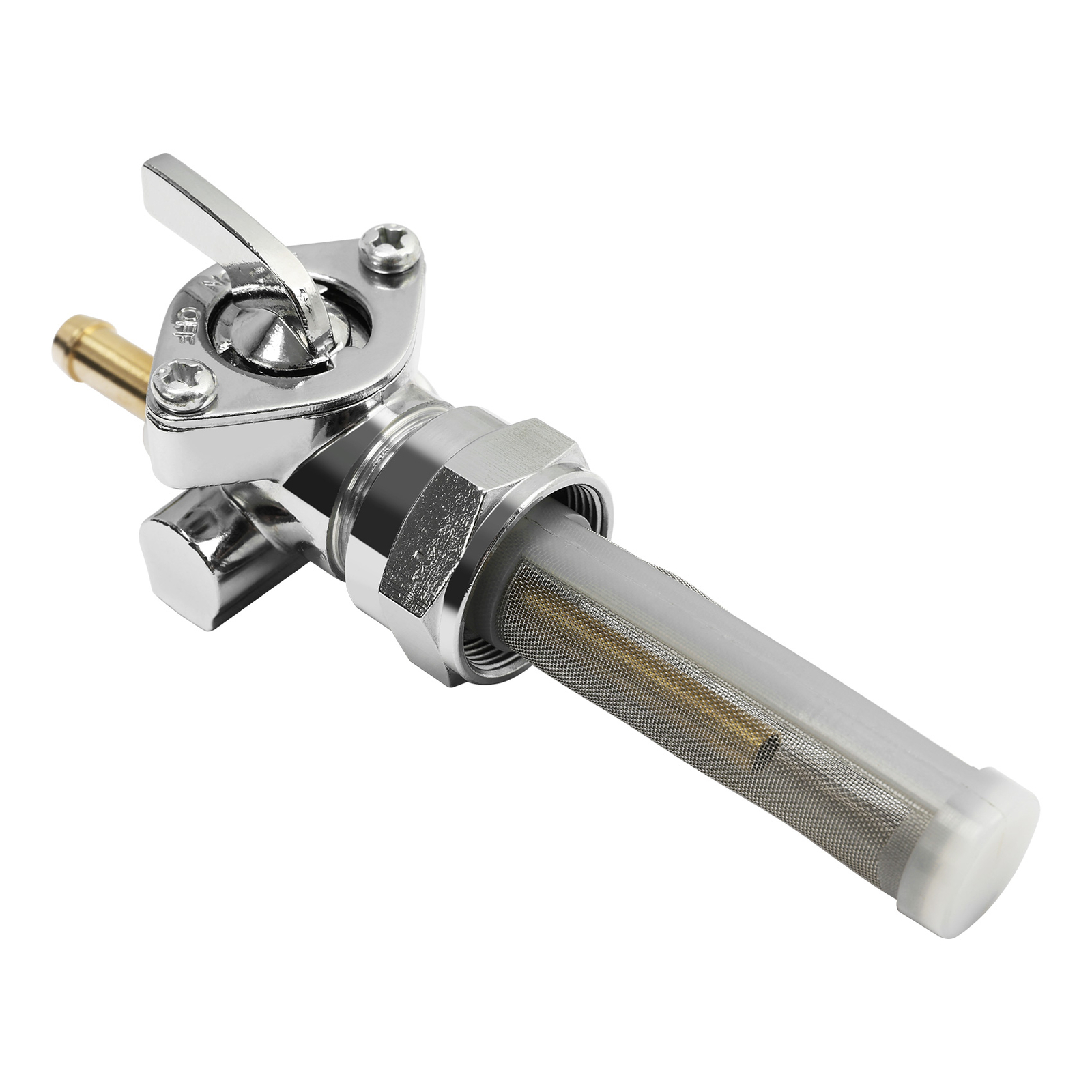 Chrome Petcock 22mm Gas Fuel Tank Straight Down Fit For Harley Custom 1975-Up