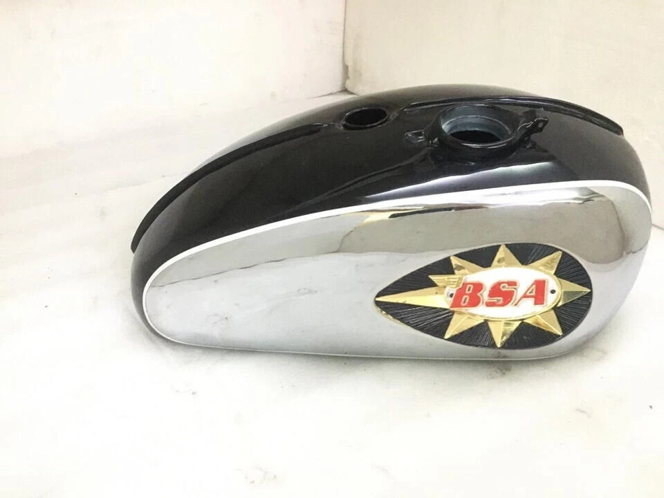 BSA A65 2 GALLON 1968-1969 BLACK & POLISH ALUMINUM PETROL FUEL GAS TANK | Fit