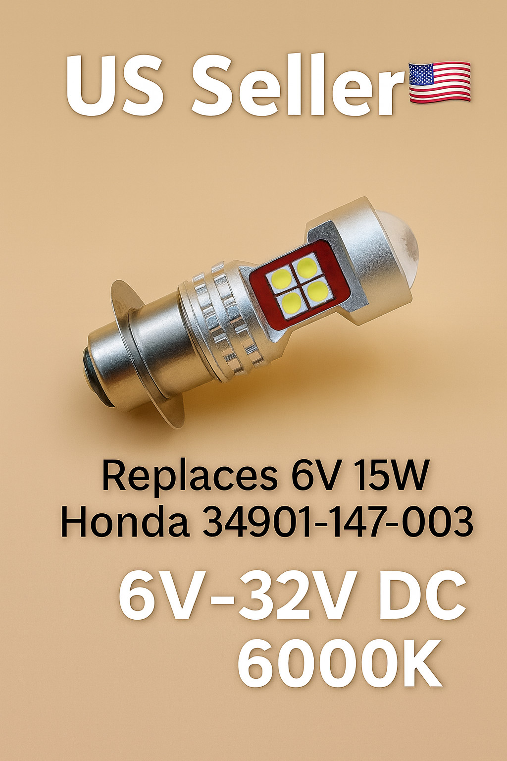 🌟Ultra 6V 15W LED Bulb for Honda Motocompo NCZ50 34901-147-003 DC ⬆️Visibility