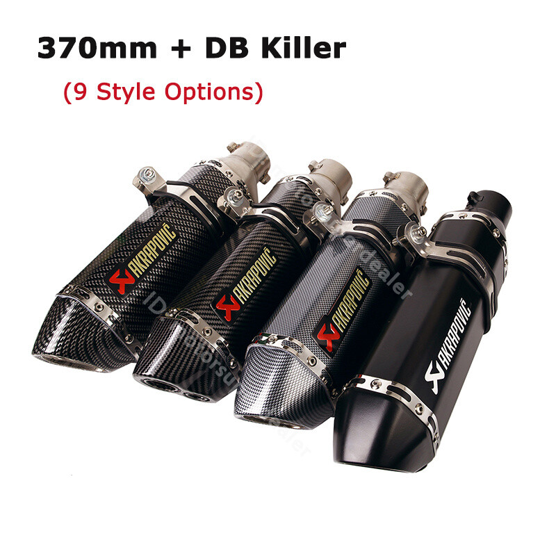 38-51mm Universal Motorcycle ATV Exhaust Tips Muffler Tail Pipe 370mm DB Killer