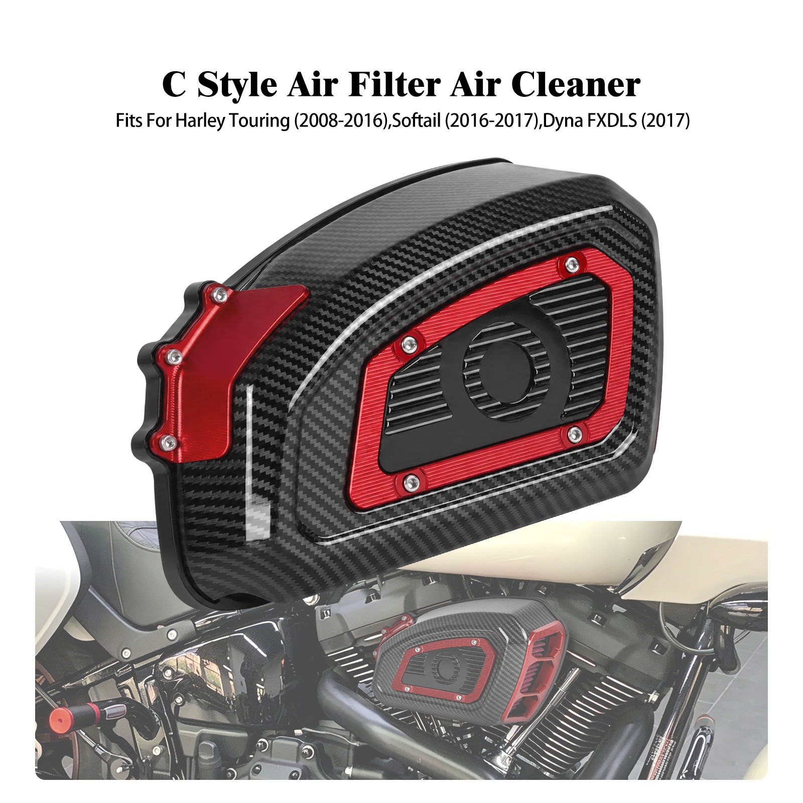 Air Filter Air Cleaner For Harley Touring Street Glide 2008-2016 Dyna FXDLS 2017