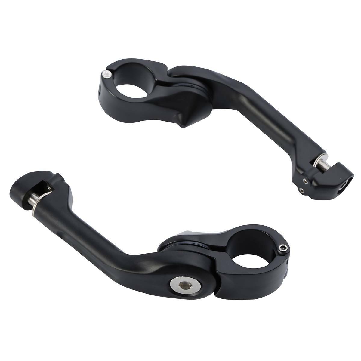 1-1/4” Matte Black Adjustable Highway Long Angled Footpeg Mount Fit For Harley