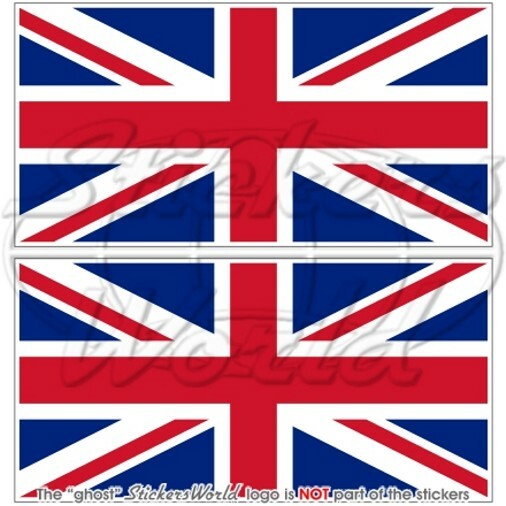 BRITISH UNION JACK Flag United Kingdom UK British 75mm Vinyl Stickers, Decals x2