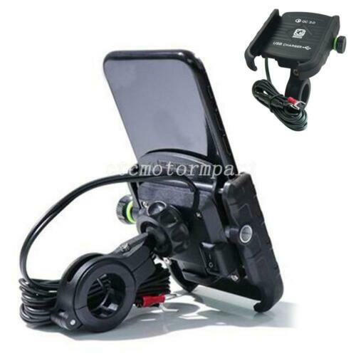 Motorcycle Cell Phone Holder Mount USB Charger For Harley Street Glide Touring