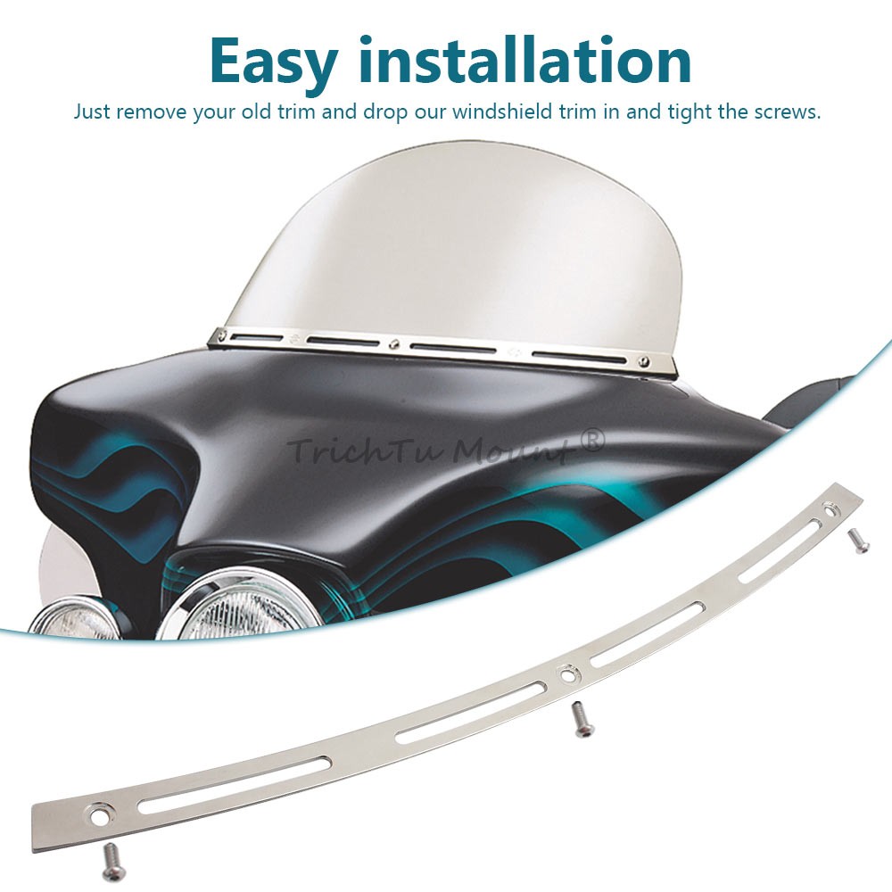 Windshield Trim Fit For Harley Touring Electra Street Tri Glide Batwing Fairing