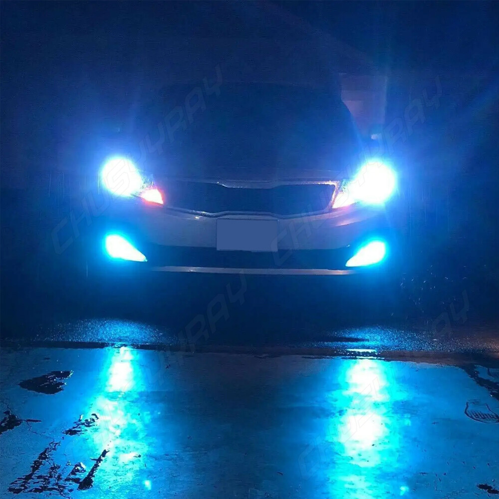 For Suzuki GSXR1000 2009-2016 4X H9+H11 LED Headlights Bulbs High Low Beam Blue